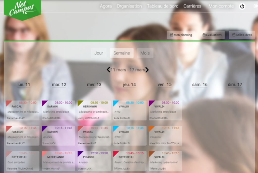 Emplois du temps NetCampus - Cours Diderot